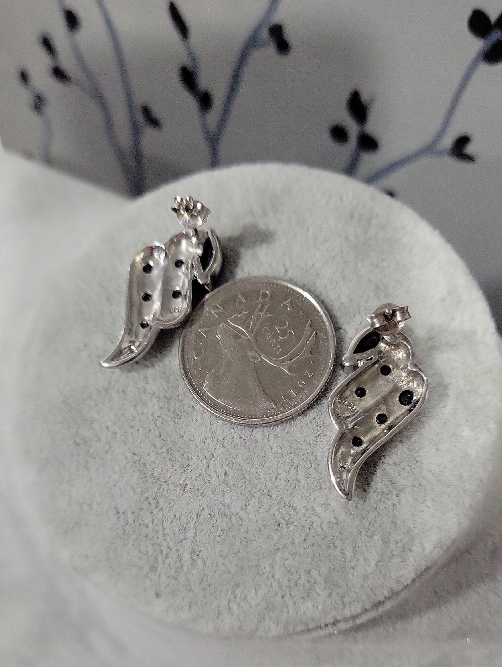 925 Silver And Sapphire Earrings - Picture 9 of 12